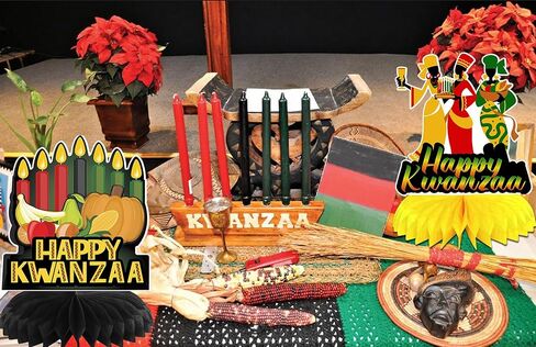 7 Pcs Kwanzaa Honeycomb Table Centerpieces, Happy Kwanzaa Honeycomb Centerpieces African Heritage Holiday Table Decorations for Kwanzaa Holiday Party Supplies,7.87"x9.84" in Kuwait
