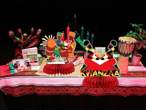 7 Pcs Kwanzaa Honeycomb Table Centerpieces, Happy Kwanzaa Honeycomb Centerpieces African Heritage Holiday Table Decorations for Kwanzaa Holiday Party Supplies,7.87"x9.84" in Kuwait