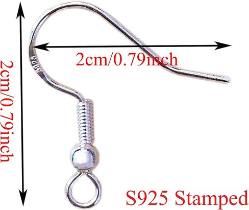 925 فضة حلقات خطاف هيبوالرجينيك سلك فرنسي السنانير خطاف الصيد أقراط النتائج مجوهرات أجزاء DIY بها بنفسك صنع 40 قطعة in Kuwait