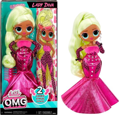 LOL Surprise OMG Lady Diva Fashion Doll with Multiple Surprises Including Transforming Fashions and Fabulous Accessories – Great Gift for Kids Ages 4+ in Saudi Arabia