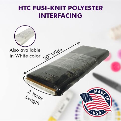 Superpunch Fusi-Knit White HTC1300-1 - عرض 20 بوصة، واجهة تريكو قابلة للانصهار للتشكيل والخياطة الناعمة - صناعة أمريكية، نسيج بوليستر مرن للغاية بنسبة 100% للخياطة، يُباع في عبوة 5 ياردات in Kuwait