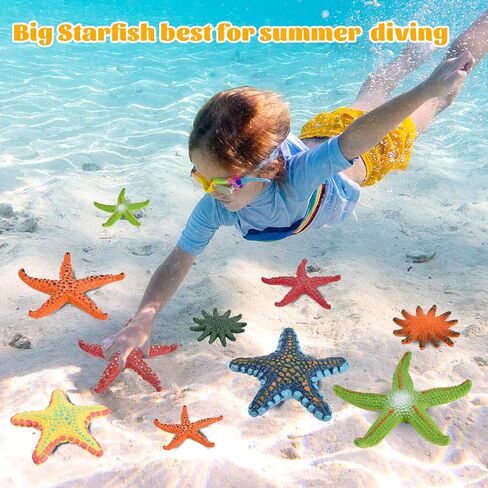 ZAUGONTW 14 Pieces Diving Starfish Pool Toy, Colorful Starfish Set Summer Swimming Diving Toys Set, Starfish Sea Animals Set, Dive Throw Toy Set Underwater Swimming Toy in Saudi Arabia