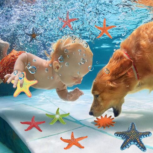 ZAUGONTW 14 Pieces Diving Starfish Pool Toy, Colorful Starfish Set Summer Swimming Diving Toys Set, Starfish Sea Animals Set, Dive Throw Toy Set Underwater Swimming Toy in Saudi Arabia