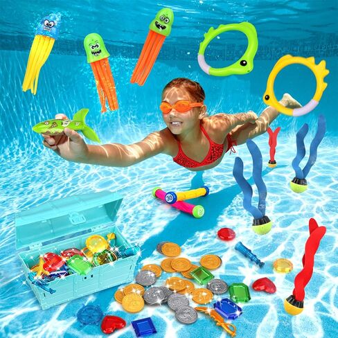 لعبة الحياة 16 قطعة من ألعاب السباحة في حمام السباحة للأطفال، ألعاب السباحة للأطفال، ممارسة الغوص، ألعاب السباحة مع حمام السباحة، طوربيد مزلق، سمك القرش، حمام السباحة، حورية البحر، ألعاب الغوص تحت الماء، ألعاب مائية للأولاد والبنات in Kuwait