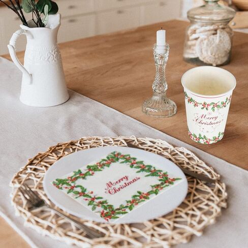 60 قطعة من أكواب ورقية لعيد الميلاد من UVTQSSP، سعة 9 أونصة، أكواب حفلات عيد الميلاد للاستعمال مرة واحدة لمستلزمات حفلات عيد الميلاد، الشاي والقهوة والماء والمشروبات الساخنة والباردة in Kuwait