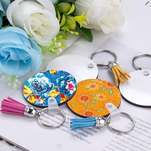 Duufin 120 Pcs Round Sublimation Keychain Blanks with Key Chain Ring in Kuwait