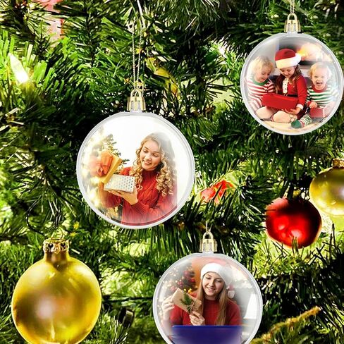 BSRESIN فراغات التسامي صورة زخرفة الكرة، منتجات الفراغات زخرفة عيد الميلاد التسامي، إطار الصورة التسامي الفراغات الحلي هدية مصنوعة يدويا لعيد الميلاد، الحرف اليدوية للبالغين (جولة، 6 حزمة) in Kuwait