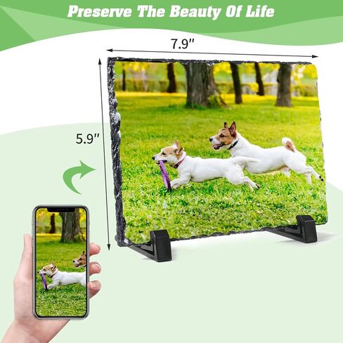 YOUKE OLA 14 Pack Sublimation Slate Blank Rock Stone Photo Rectangular Frame Heat Transfer Plaque Picture Frame with Display Holder for Birthday, Wedding 5.9 x 7.9 Inch in Saudi Arabia