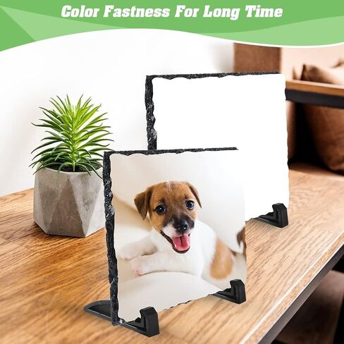YOUKE OLA 14 Pack Sublimation Slate Blank Rock Stone Photo Rectangular Frame Heat Transfer Plaque Picture Frame with Display Holder for Birthday, Wedding 5.9 x 7.9 Inch in Saudi Arabia