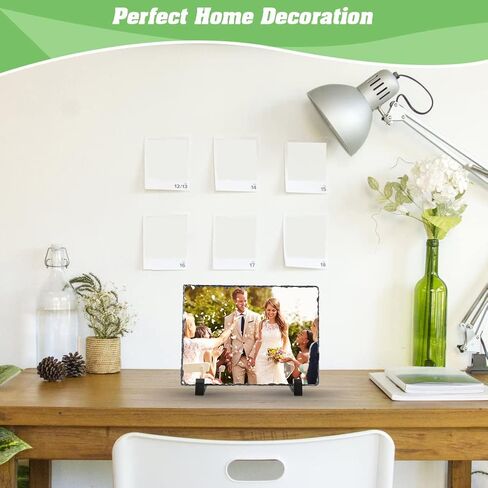 YOUKE OLA 14 Pack Sublimation Slate Blank Rock Stone Photo Rectangular Frame Heat Transfer Plaque Picture Frame with Display Holder for Birthday, Wedding 5.9 x 7.9 Inch in Saudi Arabia