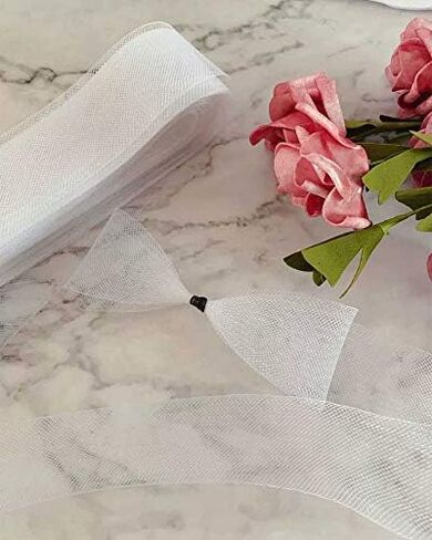 جديلة شعر حصان سوداء من البوليستر الناعم بعرض 5 سم من VIVIPAKOKO، تُباع لكل لفة/ 50 ياردة (أسود، 2 بوصة) in Kuwait