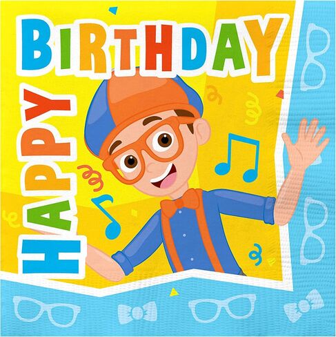 Treasures Gifted Officially Licensed Blippi Party Napkins - Pack of 48 Blippi Napkins - Blippi Party Supplies - Blippi Birthday Party Supplies - Blippi Decorations - Blippi Birthday Decorations in Saudi Arabia