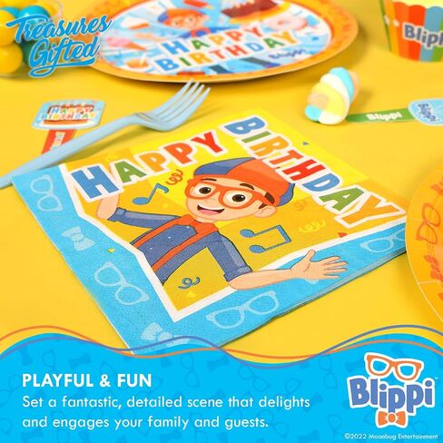 Treasures Gifted Officially Licensed Blippi Party Napkins - Pack of 48 Blippi Napkins - Blippi Party Supplies - Blippi Birthday Party Supplies - Blippi Decorations - Blippi Birthday Decorations in Saudi Arabia