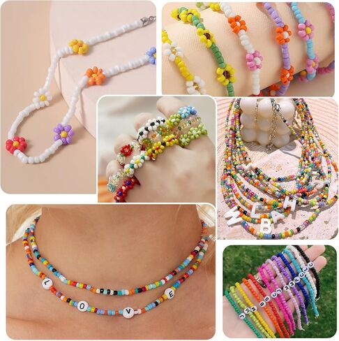 مجموعة 34000 قطعة من الخرز الزجاجي 3 مم لصنع المجوهرات، 140 لونًا من الخرز الصغير مع خرز الحروف المعلقة وحلقات القفز للأساور وقلادة وحلقات القرط، DIY، الفن، الهدايا والحرف اليدوية in Kuwait