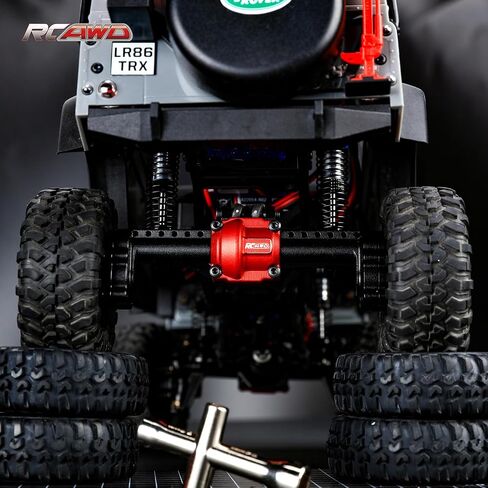 RCAWD TRX4M الصدمات 59 مللي متر نوع الزيت 9764 لصدمات أمامية وخلفية TRX4M 1/18 RC الزاحف ترقيات الجزء الأحمر in Saudi Arabia