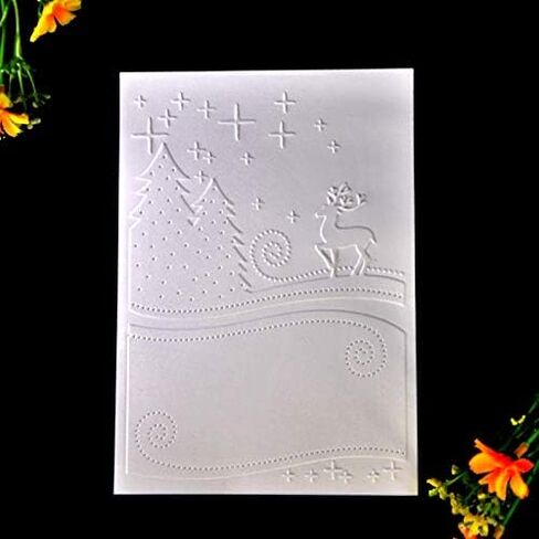 Kwan Crafts 4 pcs Different Style Christmas Deer Tree Giftbox Plastic Embossing Folders for Card Making Scrapbooking and Other Paper Crafts in Saudi Arabia