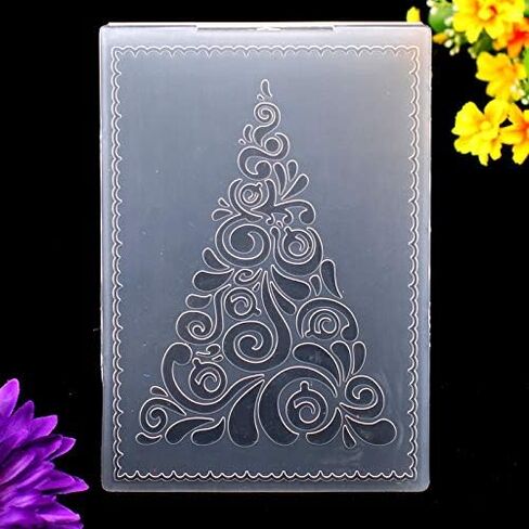 Kwan Crafts 4 pcs Different Style Christmas Deer Tree Giftbox Plastic Embossing Folders for Card Making Scrapbooking and Other Paper Crafts in Saudi Arabia
