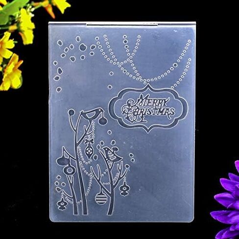 Kwan Crafts 4 pcs Different Style Christmas Deer Tree Giftbox Plastic Embossing Folders for Card Making Scrapbooking and Other Paper Crafts in Saudi Arabia