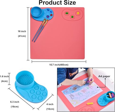 حصيرة طلاء سميكة من السيليكون مع لوحة قابلة للفصل. مناسب للاستخدام باليد اليسرى واليمنى للطلاء وصناعة الراتنج والطين وعجين اللعب والخرز وغيرها من المشروعات التي تصنعها بنفسك. (لون القرنفل) in Kuwait