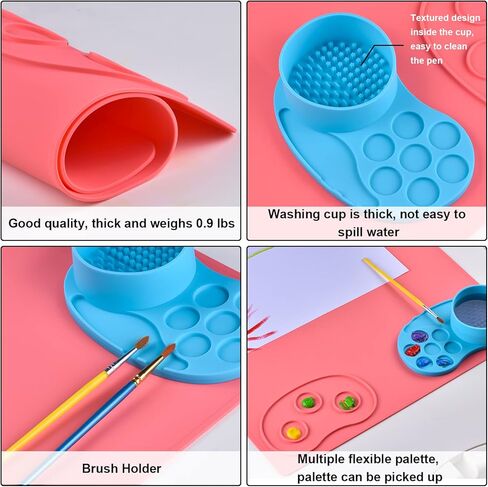 حصيرة طلاء سميكة من السيليكون مع لوحة قابلة للفصل. مناسب للاستخدام باليد اليسرى واليمنى للطلاء وصناعة الراتنج والطين وعجين اللعب والخرز وغيرها من المشروعات التي تصنعها بنفسك. (لون القرنفل) in Kuwait