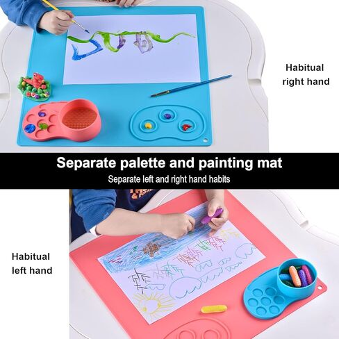 حصيرة طلاء سميكة من السيليكون مع لوحة قابلة للفصل. مناسب للاستخدام باليد اليسرى واليمنى للطلاء وصناعة الراتنج والطين وعجين اللعب والخرز وغيرها من المشروعات التي تصنعها بنفسك. (لون القرنفل) in Kuwait