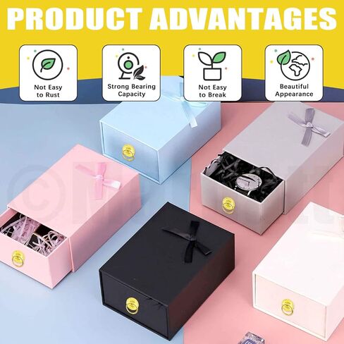 ماردارت 150 قطعة من مشابك براد معدنية مع حلقات سحب مجموعة متنوعة من 5 الوان، مشابك ورق صغيرة عتيقة ومقبض درج لصندوق المجوهرات ودفتر القصاصات والدرج والخزانة والحرف اليدوية in Kuwait