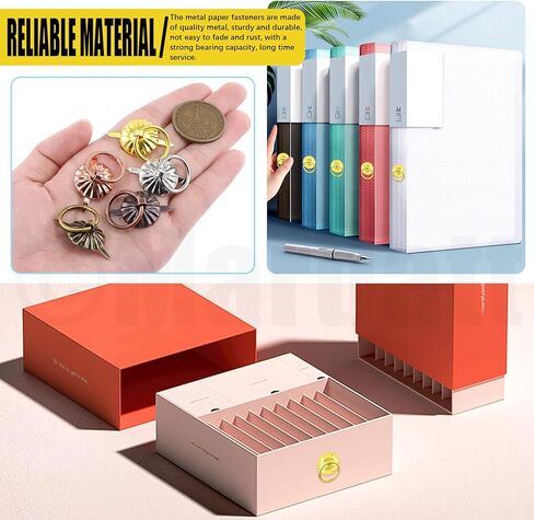 ماردارت 150 قطعة من مشابك براد معدنية مع حلقات سحب مجموعة متنوعة من 5 الوان، مشابك ورق صغيرة عتيقة ومقبض درج لصندوق المجوهرات ودفتر القصاصات والدرج والخزانة والحرف اليدوية in Kuwait