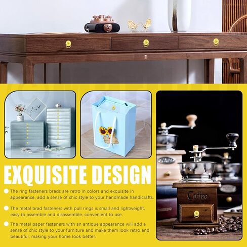 ماردارت 150 قطعة من مشابك براد معدنية مع حلقات سحب مجموعة متنوعة من 5 الوان، مشابك ورق صغيرة عتيقة ومقبض درج لصندوق المجوهرات ودفتر القصاصات والدرج والخزانة والحرف اليدوية in Kuwait
