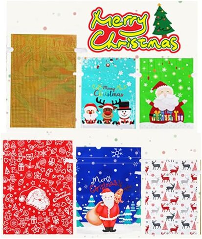 أكياس هدايا برباط من PCBEAR للعطلات، 30 قطعة من أكياس تغليف هدايا عيد الميلاد من رقائق الكريسماس لهدايا عيد الميلاد، وحقائب هدايا لتغليف الحفلات (كبيرة متوسطة صغيرة) in Kuwait