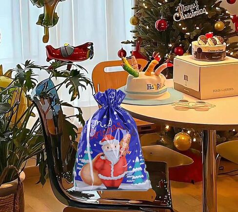 أكياس هدايا برباط من PCBEAR للعطلات، 30 قطعة من أكياس تغليف هدايا عيد الميلاد من رقائق الكريسماس لهدايا عيد الميلاد، وحقائب هدايا لتغليف الحفلات (كبيرة متوسطة صغيرة) in Kuwait