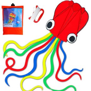 Honbo Rainbow Soft Octopus Kite for Kids and Audlts-Large Kite with 200ft Flying line-Easy to Fly Toy for Outdoor Games Beach and Activities in Kuwait