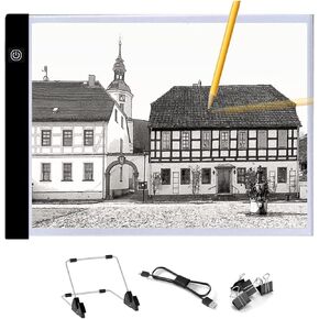 صندوق إضاءة LED محمول رفيع للغاية A4 من Babaobox A4، لوحة إضاءة LED تعمل بتقنية USB لفنانين الرسم والرسم والطلاء الماسي in Kuwait