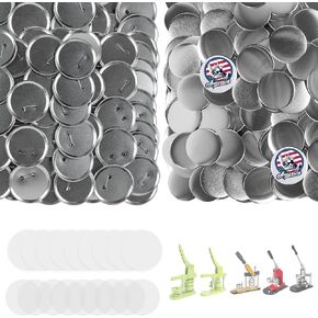 200 Sets (800 Pcs Total) 2.25 Button Maker Supplies, 58mm / 2.28 inch Button Supplies Buttons Parts, 2.25 inch Metal Blank Badge Parts with Blank Paper for Buttons Maker Machine Pin Maker in Saudi Arabia