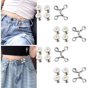 WZT 20 Pieces Adjustable Waist Buckle Extender Set Jeans Extender Waist Extender Button for Pants Adjustable Jean