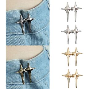 4 Set Cute Butterfly Jean Buttons Pins，No Sew Adjustable Button Pins，Perfect Button Adjuster for Jeans, Pants, Skirts, Clothes. (Black Grey Butterfly) in Kuwait