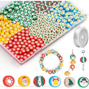 450 Pieces Christmas Wooden Beads, Christmas Snowman Wood Beads with 6 Different Cuty Face, DIY Crafts Beads, Christmas Crafts, Wooden Beads Ornament for Decoration Bracelets Pendants, Present Gifts