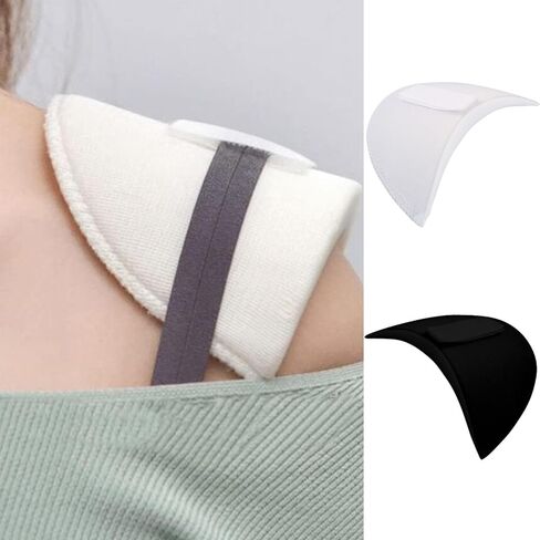 زوجان من وسادات الكتف الإسفنجية الإسفنجية المغطاة بالملابس، وسادات معززة للكتف، واقيات الكتف، وسائد حامل لحزام الصدرية لسترة بليزر (أسود + أبيض) in Kuwait