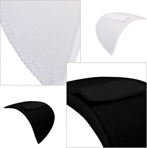 زوجان من وسادات الكتف الإسفنجية الإسفنجية المغطاة بالملابس، وسادات معززة للكتف، واقيات الكتف، وسائد حامل لحزام الصدرية لسترة بليزر (أسود + أبيض) in Kuwait