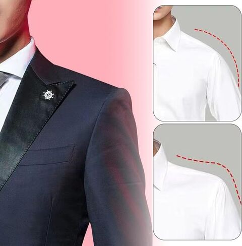 زوجان من وسادات الكتف الإسفنجية الإسفنجية المغطاة بالملابس، وسادات معززة للكتف، واقيات الكتف، وسائد حامل لحزام الصدرية لسترة بليزر (أسود + أبيض) in Kuwait