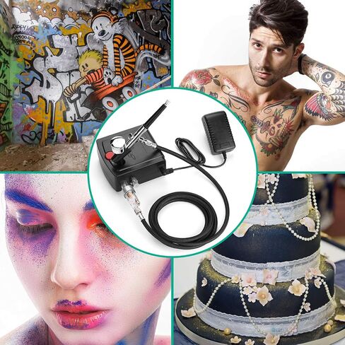 AGPTEK Airbrush, 28PSI Airbrush with Air Compressor, Portable Airbrush Kit for Cake Decorating, Craft Tools, Makeup, Painting and Manicure in Saudi Arabia