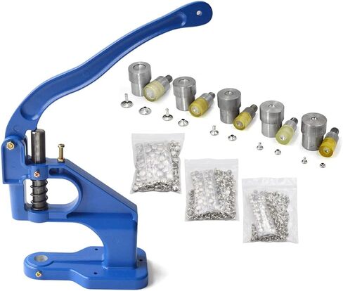 Yalando 1 قطعة آلة ضغط اليد الزرقاء و5 مجموعات غطاء مزدوج المسامير يموت قالب أداة اليدوية الجلود الحرفية DIY بها بنفسك لوازم in Kuwait