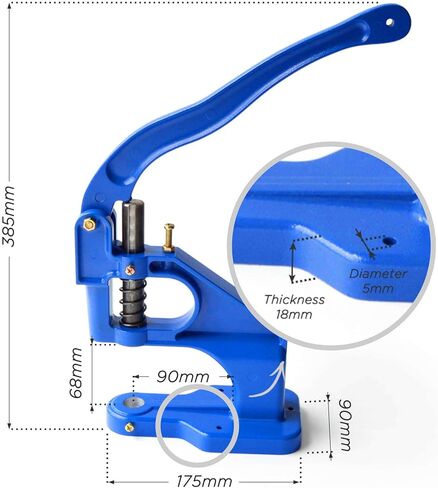 Yalando 1 قطعة آلة ضغط اليد الزرقاء و5 مجموعات غطاء مزدوج المسامير يموت قالب أداة اليدوية الجلود الحرفية DIY بها بنفسك لوازم in Kuwait
