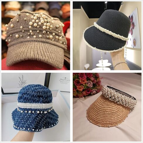 100 Set Pearl Rivet,Half Hole Faux Pearls Rivets Studs Buttons for Hat/Shoe/Clothes/Bag/Skirt/Bridal Veil DIY Accessories (6.0mm) in Kuwait