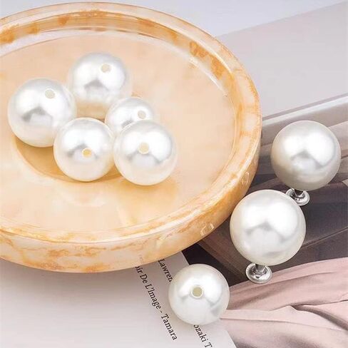 100 Set Pearl Rivet,Half Hole Faux Pearls Rivets Studs Buttons for Hat/Shoe/Clothes/Bag/Skirt/Bridal Veil DIY Accessories (6.0mm) in Kuwait