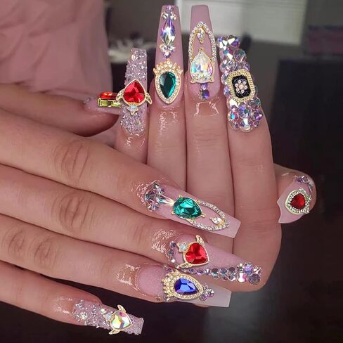 زينة الأظافر من كاديا، 22 قطعة من أحجار الراين للأظافر من أحجار الراين الكريستالية AB Diamonds لأكسسوارات تزيين الأظافر ثلاثية الأبعاد (سبائك ذهبية) in Kuwait