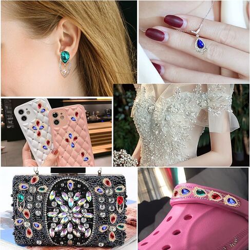 زينة الأظافر من كاديا، 22 قطعة من أحجار الراين للأظافر من أحجار الراين الكريستالية AB Diamonds لأكسسوارات تزيين الأظافر ثلاثية الأبعاد (سبائك ذهبية) in Kuwait