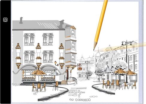 لوحة إضاءة LED محمولة رفيعة للغاية مقاس A4 لتتبع لوحة إضاءة LED فنية تعمل بمنفذ USB مع ورق تتبع للرسم الماسي 5D DIY والفنانين والرسم والرسم والرسوم المتحركة مع ورق التتبع in Kuwait