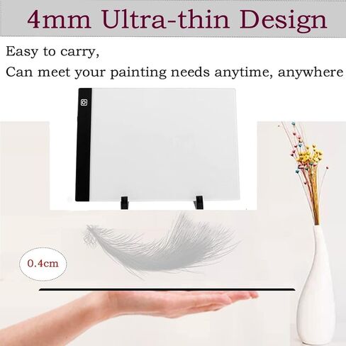 صندوق إضاءة LED محمول رفيع للغاية A4 من Babaobox A4، لوحة إضاءة LED تعمل بتقنية USB لفنانين الرسم والرسم والطلاء الماسي in Kuwait