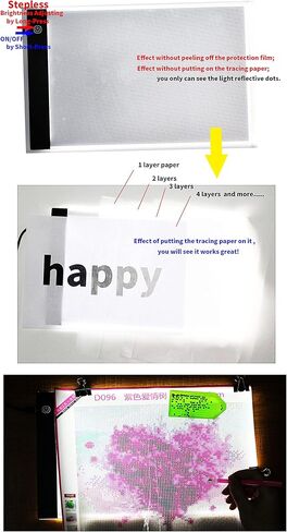 A5 رقيقة جدا محمولة ضوء تتبع مربع ضوء عاكس للضوء لوحة تتبع لوحة سطوع قابل للتعديل للفنانين رسم رسم رسم أثر الرسوم المتحركة الفنية 5D لوحة الماس مع كابل الطاقة USB in Kuwait