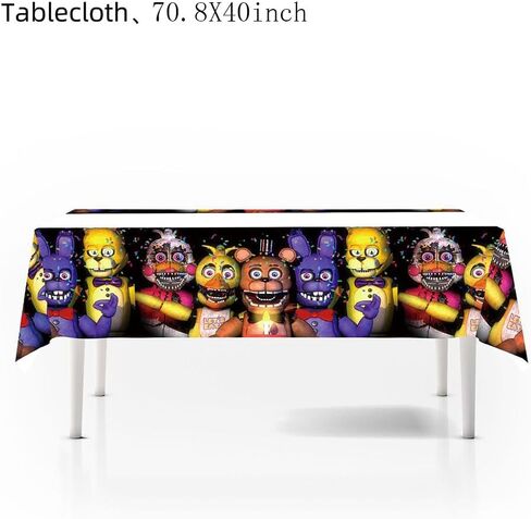 Party Supplies 41 Pcs/set Five Nights Freddy Tableware, Birthday Decorations Include 10 9"Paper Plates ,10 7"Paper Plates and 20 Napkins 1 tablecloth Favor Birthday Party Favors for Kids in Kuwait